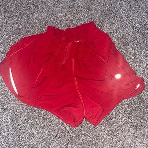 Lululemon shorts , red , size 4 , cute , good to lounge in or do anything in